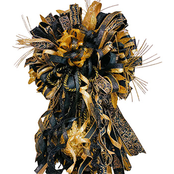 Gorgeous Black Gold Giant Ribbon Bow
